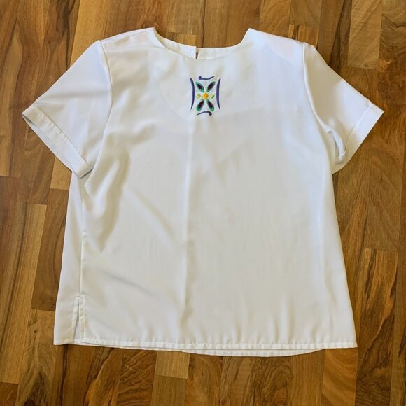 Vtg Brenda Goode Skirt Suit 3 Piece Jacket Top Set Blouse Dress Shirt USA XL - Picture 6 of 13